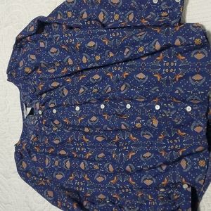 Duluth Trading Co Blue Floral Blouse